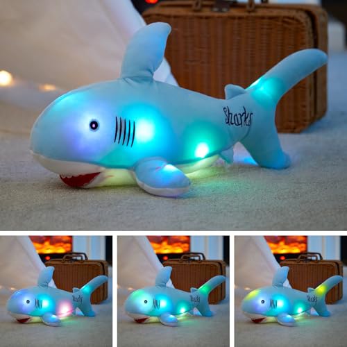 BSTAOFY 20'' Light Up Shark Stuffed Animal Glow Plush Toy I17161