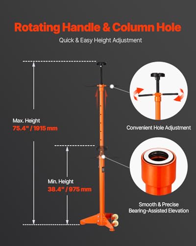 VEVOR Underhoist Support Stand, 3/4 Ton Capacity, 38.4 to 75.4 in Lift E18179