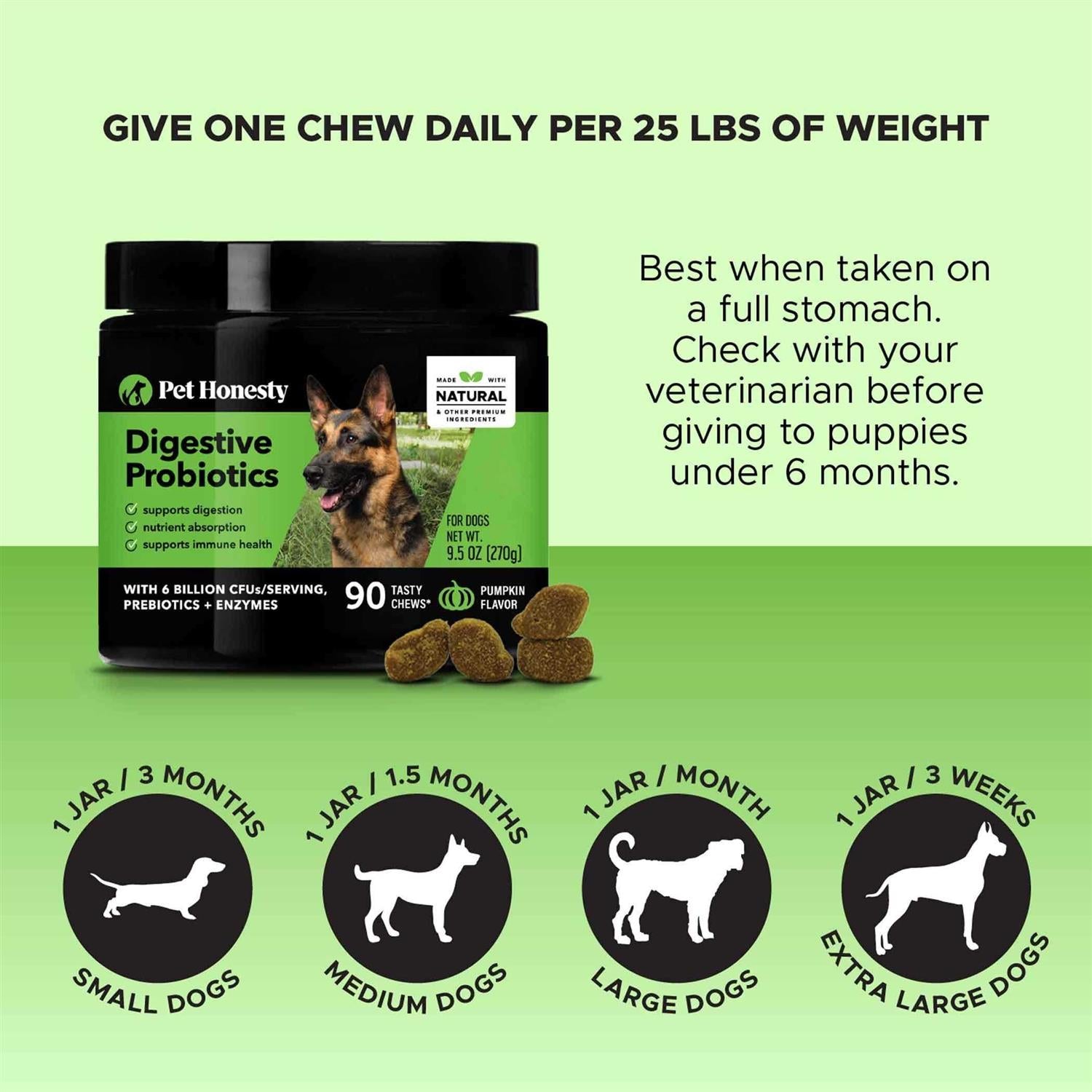 Pet Honesty Digestive Probiotics Soft Chews O37577