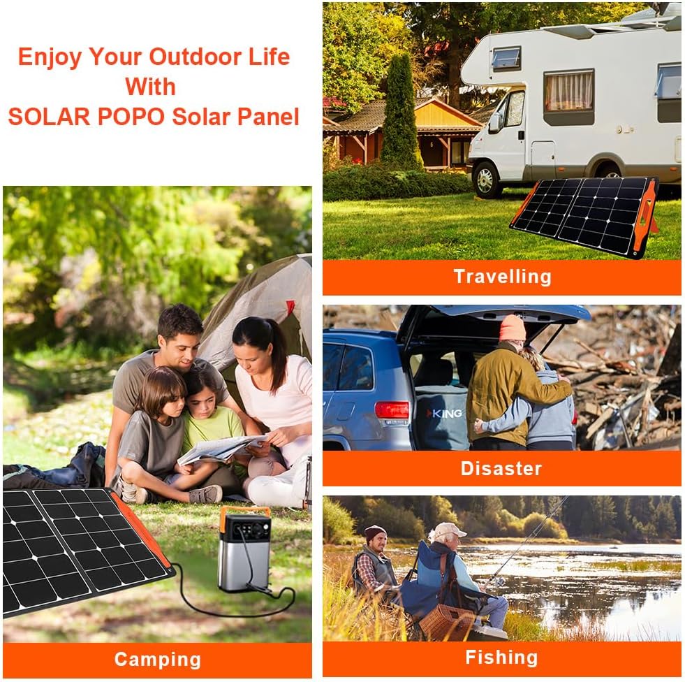 100W Portable Foldable Solar Panel Charger with USB Outputs Q729942