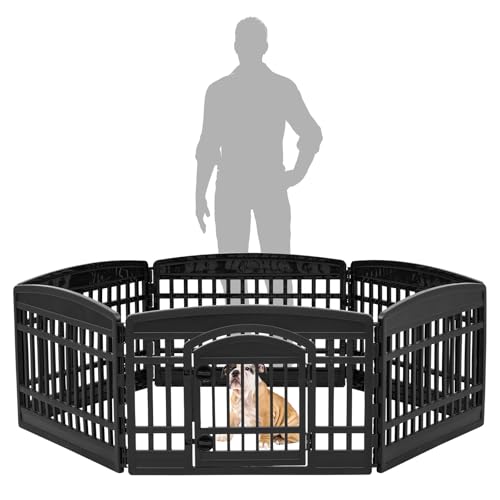 IRIS USA 24" 8-Panel Dog Playpen for Puppies & Small Dogs, White X20638