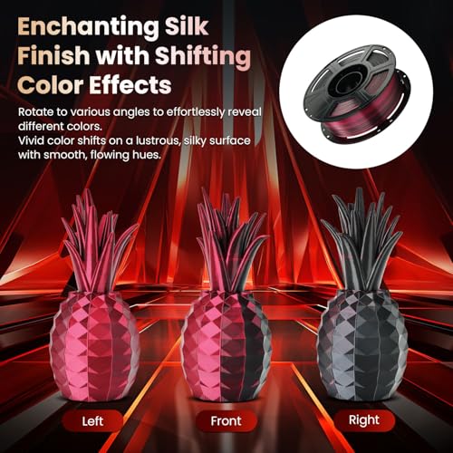 FLASHFORGE Silk PLA 3D Printer Filament 1.75mm 1KG, Multicolored Gradient V83097