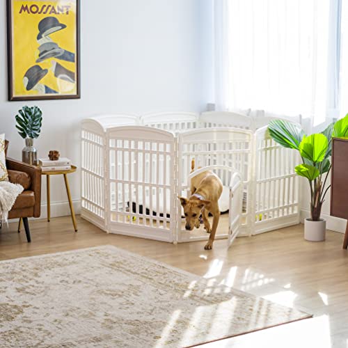 IRIS USA 34" 8-Panel Dog Playpen with Door, Black N326