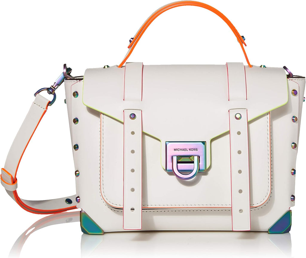 MICHAEL Michael Kors Manhattan Medium Top-Handle School Satchel Optic White One Size
