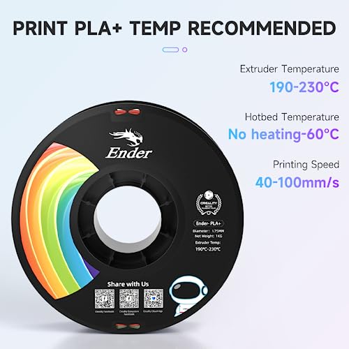 Creality PLA Plus Filament 1.75mm Rainbow Multicolor 1KG Spool O376011