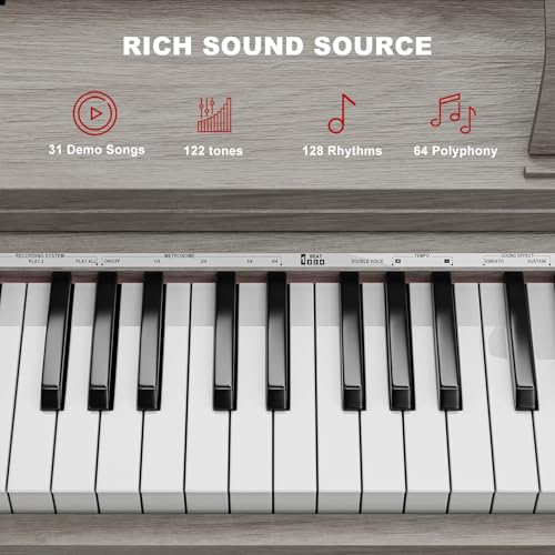 UMOMO 88 Weighted Key Digital Piano with Bench, Hammer Action, Black W36770