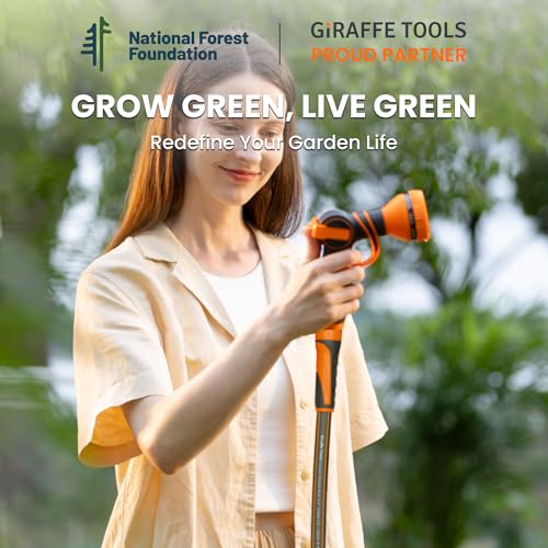 Giraffe Tools Garden Hose 100ft x 5/8", Heavy Duty Flexible Hybrid Hose Q38065