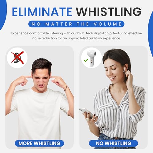 EZ-HEAR Rechargeable Hearing Amplifiers for Seniors with Noise Cancelling Charging Case D47046
