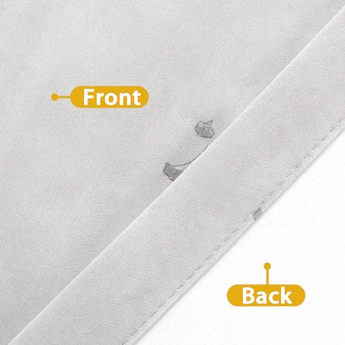 DriftAway Floral Pencil Sketch Blackout Curtains 2 Panels 52x84 Inch Gray White H115