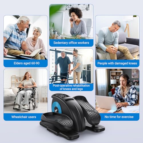 MERACH Under Desk Elliptical Machine, Portable Quiet Seated Pedal Exerciser W697