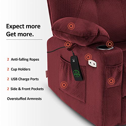 MCombo Small Power Lift Recliner Chair for Elderly with Heat and Massage, USB & Type C Ports J262