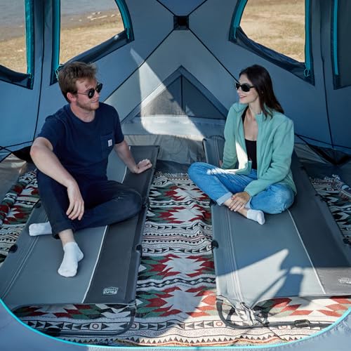 TIMBER RIDGE Lightweight Aluminum Camping Cot with Carry Bag, Blue Z494