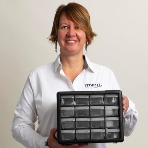Akro-Mils 24-Drawer Plastic Storage Cabinet, Black I624065