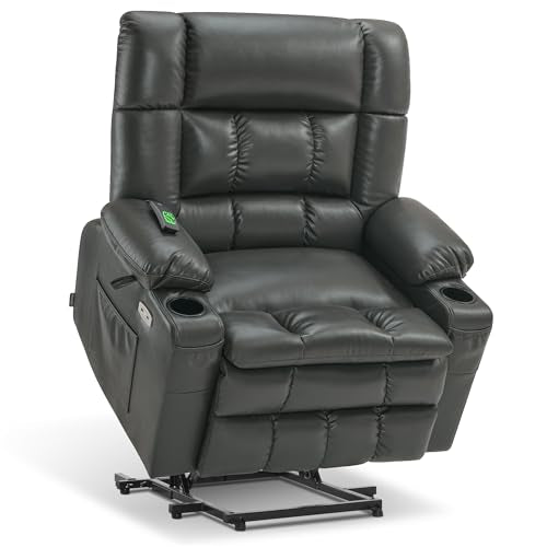 MCombo Dual Motor Power Lift Recliner Chair for Elderly with Heat and Massage, Black E570141