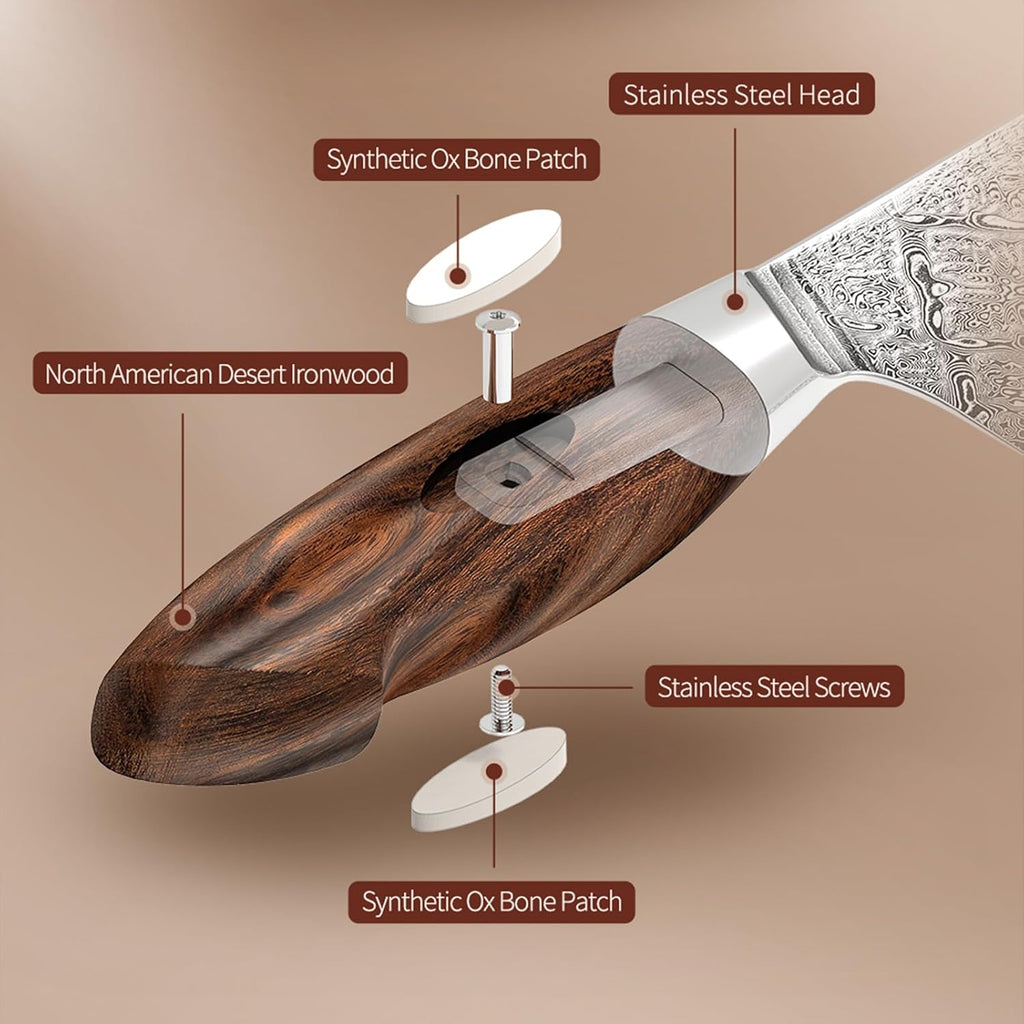 XINZUO 5-Piece Damascus Knife Set with Wood Handle X547964