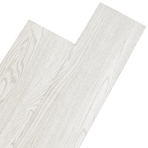Self Adhesive Vinyl Flooring Planks Wood Effect Waterproof Grey 36pcs U963416