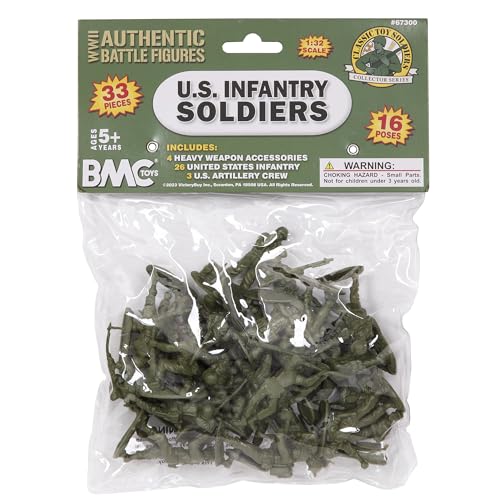 BMC CTS WW2 US Infantry Plastic Army Men 33pc OD Green 1:32 C3531