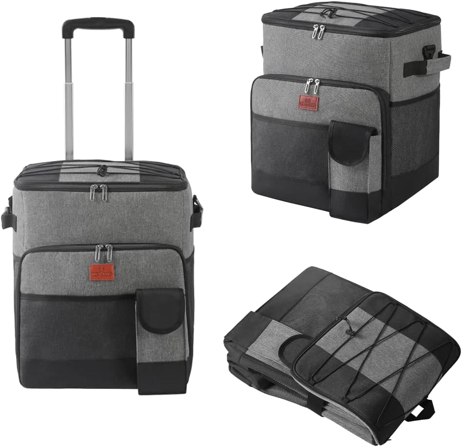 Soft Cooler with Wheels - Insulated Rolling Cooler for Picnic Beach X832304