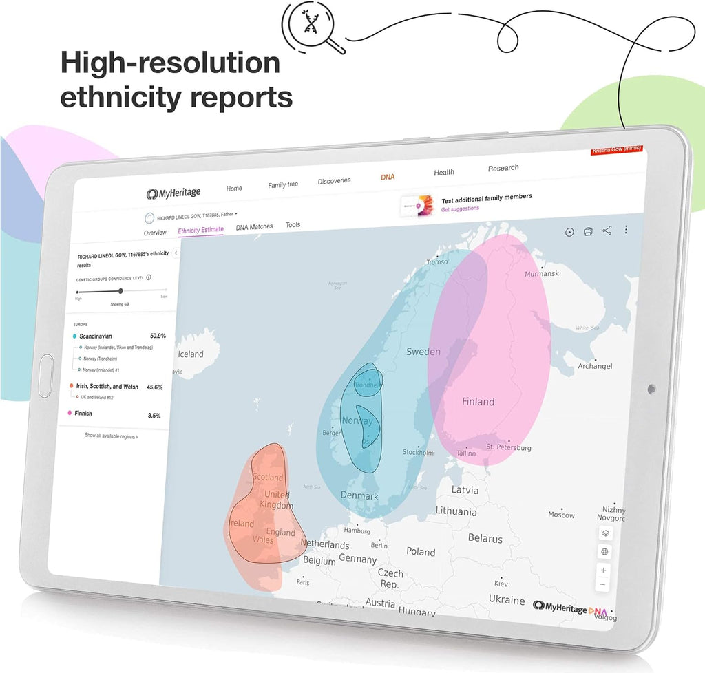 Ancestry & Ethnicity DNA Test Kit with Relative Matching E7411