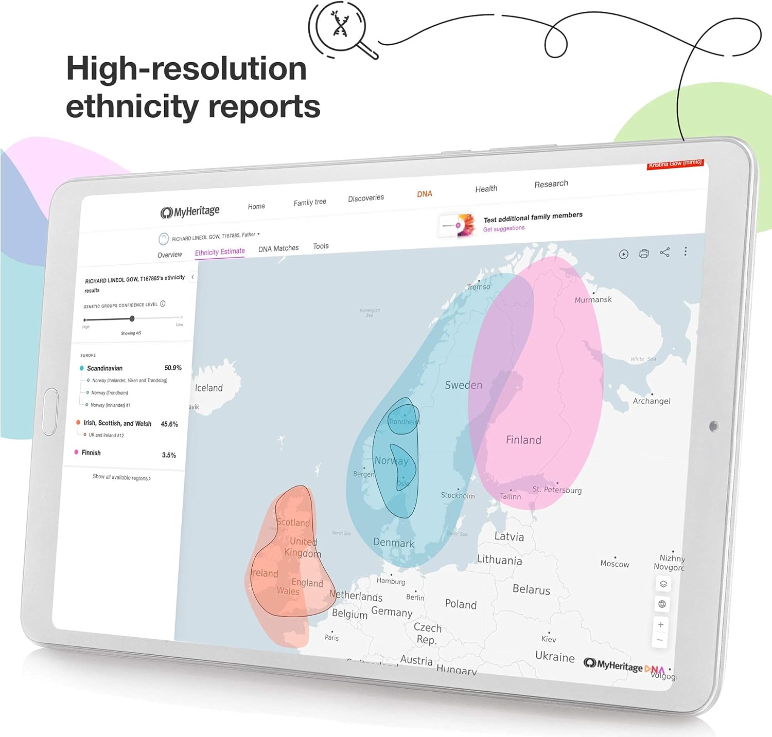Ancestry & Ethnicity DNA Test Kit with Relative Matching E7411