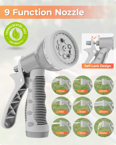 Ayleid Retractable Garden Hose Reel, 1/2 in x 100 ft, Wall Mounted, Grey Q139915