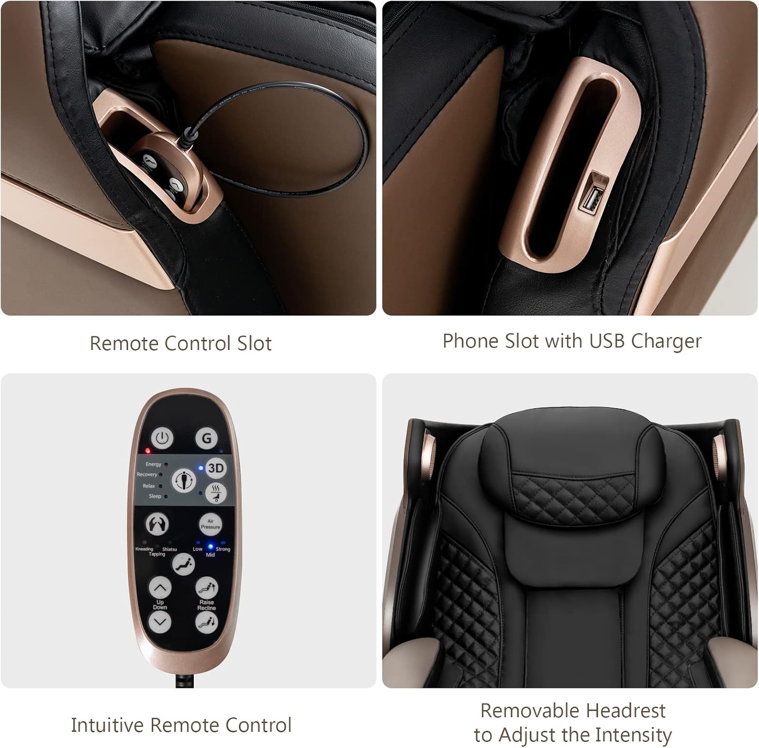 Giantex Massage Chair Full Body 3D Electric Zero Gravity Shiatsu Recliner with SL Track E55018
