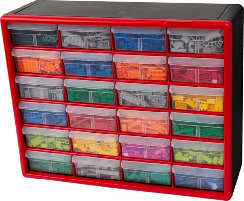 Akro-Mils 24-Drawer Plastic Storage Cabinet, Black I624065
