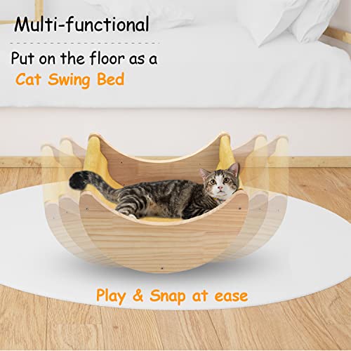 Solid Wood Cat Wall Shelves and Perches for Indoor Cats 3-Piece Set M28209