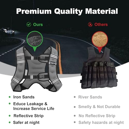 Weighted Vest for Men Women Strength Training with Reflective Stripe D98706