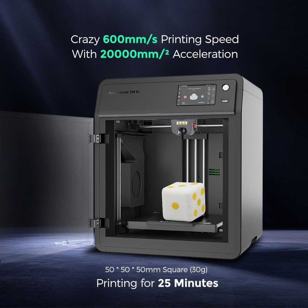 FLASHFORGE Adventurer 5M Pro 3D Printer with Marble Black PLA Filament L835