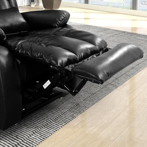 EDILLY Genuine Leather Power Lift Recliner Chair with Massage and Heating, Brown C901
