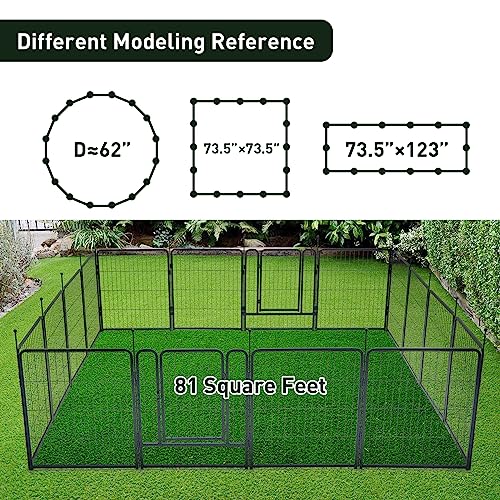 mestyl Dog Playpen 40" Height 16 Panels Outdoor Pet Exercise Pen O950
