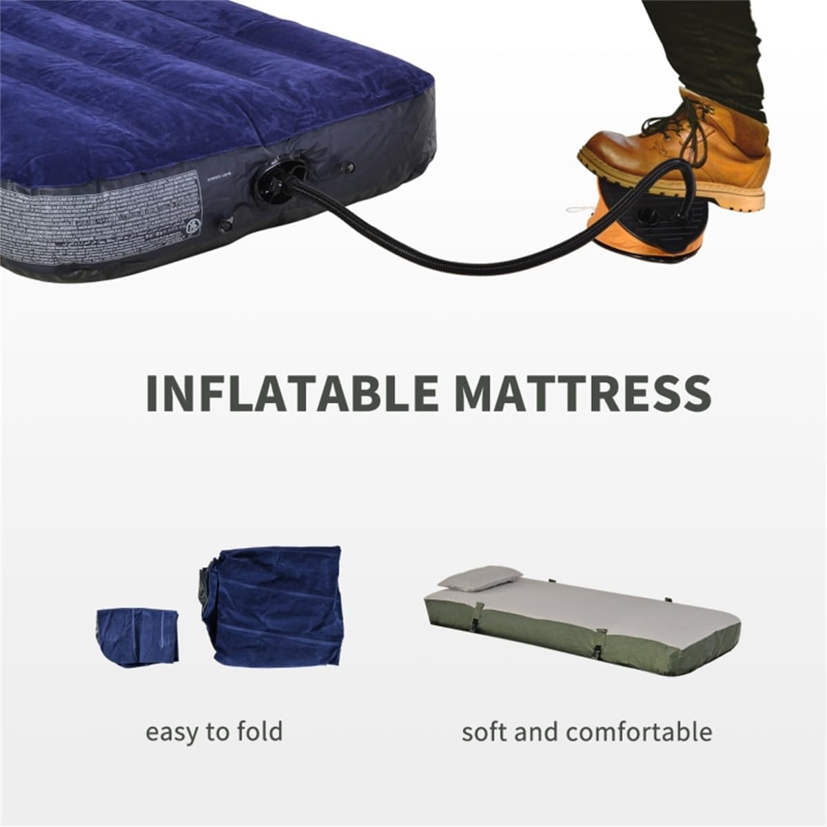 Portable Folding Camping Cot for Adults with Sleeping Bag Z963