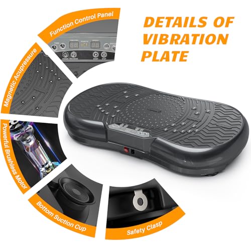 Vibration Plate Exercise Machine with Bluetooth Speaker, 450 lbs Capacity O459
