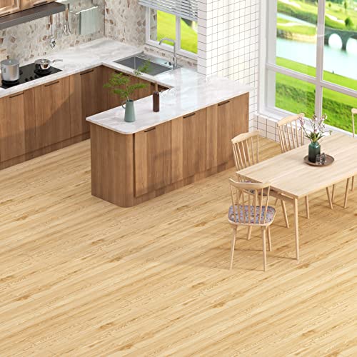 Oxdigi Peel and Stick Vinyl Flooring Roll 23"x393" Waterproof Wood Plank U1250