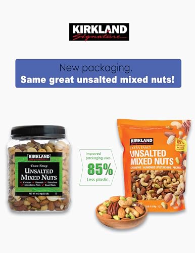 Kirkland Signature Extra Fancy Unsalted Mixed Nuts, 2.5 lb, 2 Pack L6095