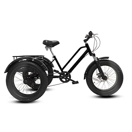 EMYJAY Adult Tricycles, 7 Speed Adult Trikes 20 inch Fat Tire 3 Wheel Bikes for Adults with Large Basket for Recreation, Shopping, Picnics Exercise Men's Women's Cruiser Bike