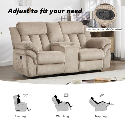 CANMOV 46" Wide Power Lift Recliner Chair for Elderly, with Massage and Heat, Light Brown K346927