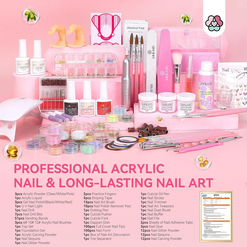 SAVILAND Acrylic Nail Kit with Drill for Beginners O63573