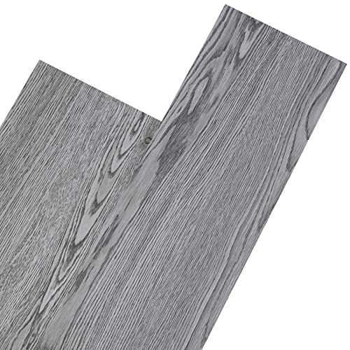 Self Adhesive Vinyl Flooring Planks Wood Effect Waterproof Grey 36pcs U963416