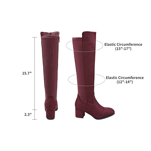 DREAM PAIRS Women's Knee High Stretchy Fashion Boots E32133
