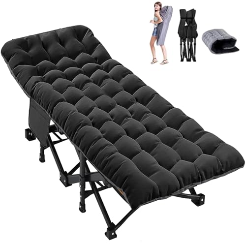 DoCred Folding Camping Cot with Mattress, 2 Pack, Heavy Duty for Adults, Portable with Carry Bag C814529
