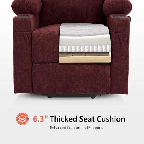 MCombo Small Power Lift Recliner Chair for Elderly with Heat and Massage, USB & Type C Ports J262