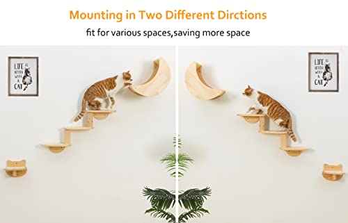 Solid Wood Cat Wall Shelves and Perches for Indoor Cats 3-Piece Set M28209