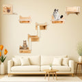 Cat Wall Shelves with Scratching Post, 3-Step Indoor Climbing Set H1185