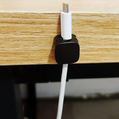 Magnetic Cable Organizer Clips with Adhesive for Desk Office (Black, 6 Pcs) U89795