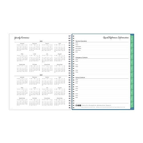 Blue Sky Teacher Weekly & Monthly Lesson Planner, 8.5" x 11", Wirebound K28618