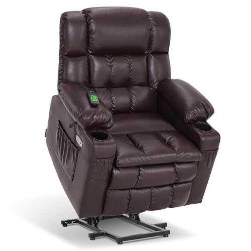MCombo Dual Motor Power Lift Recliner Chair for Elderly with Heat and Massage, Black E570141