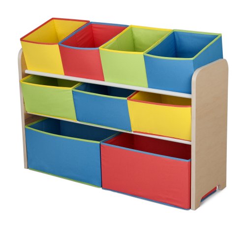 Delta Children Deluxe Multi-Bin Toy Organizer, White/Pink B11718
