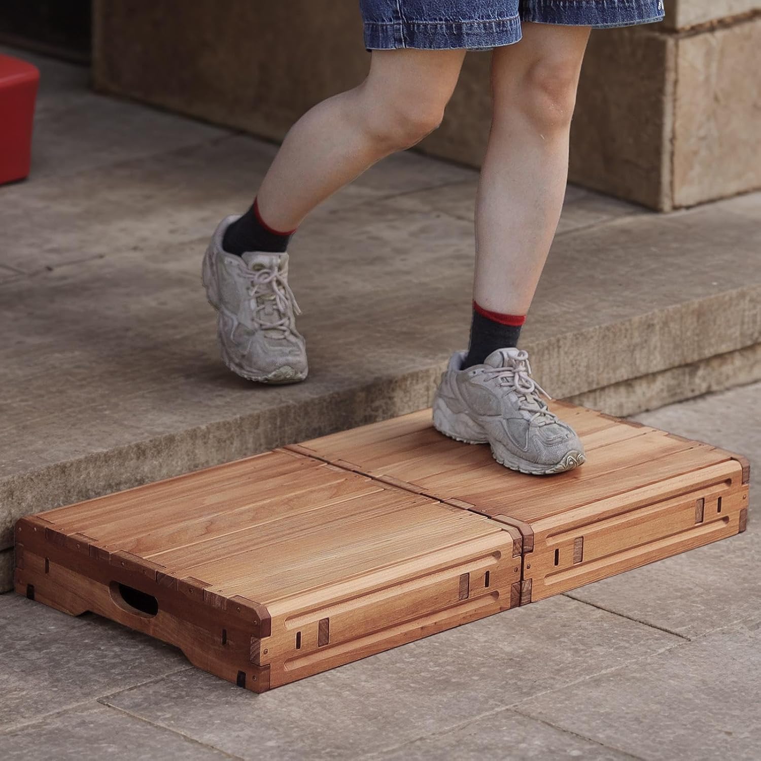Wooden Platform Step Stool for Adults & Seniors, 3.7" Height, Indoor & Outdoor K688